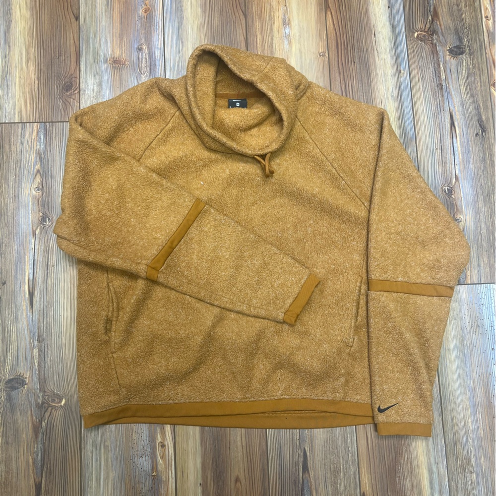 Nike Tan/camel Fleece cowl neck